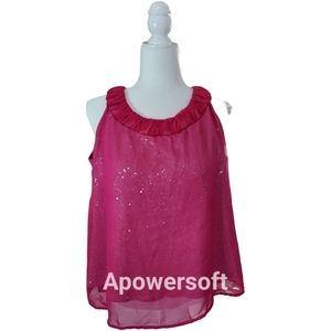 Nue Options Pink Glitter Tunic with Chiffon Overlay in Front
